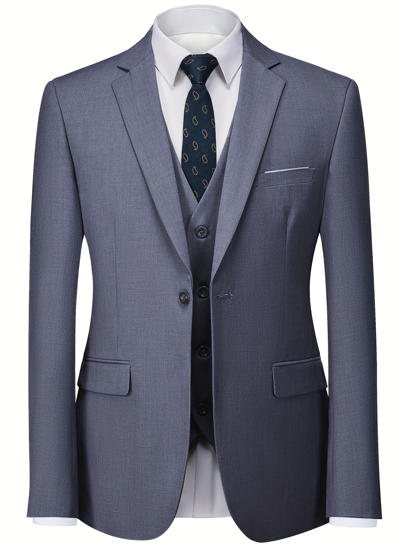 Men's Suits Men's Emerald Green Peak Lapel Single Blazer - Slim Fit Formal Business Wedding Suit Jacket