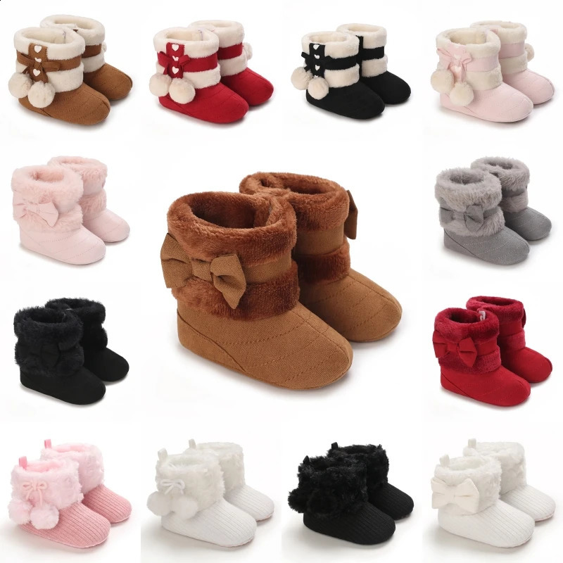 Rubber Nonslip Boots Winter Born Baby Cotton Booties Nonslip Sole Toddler Boy Girl First Walkers Infant Warm Shoes H251211