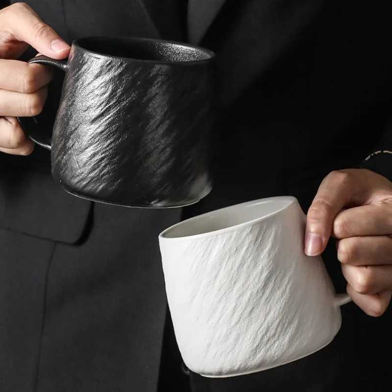 Simple Stone Texture Ceramic Coffee Cup 550ml Large Capacity Tea Cup Home Dessert Bread Milk Mug Office Mug Gift Home Decoration C251210
