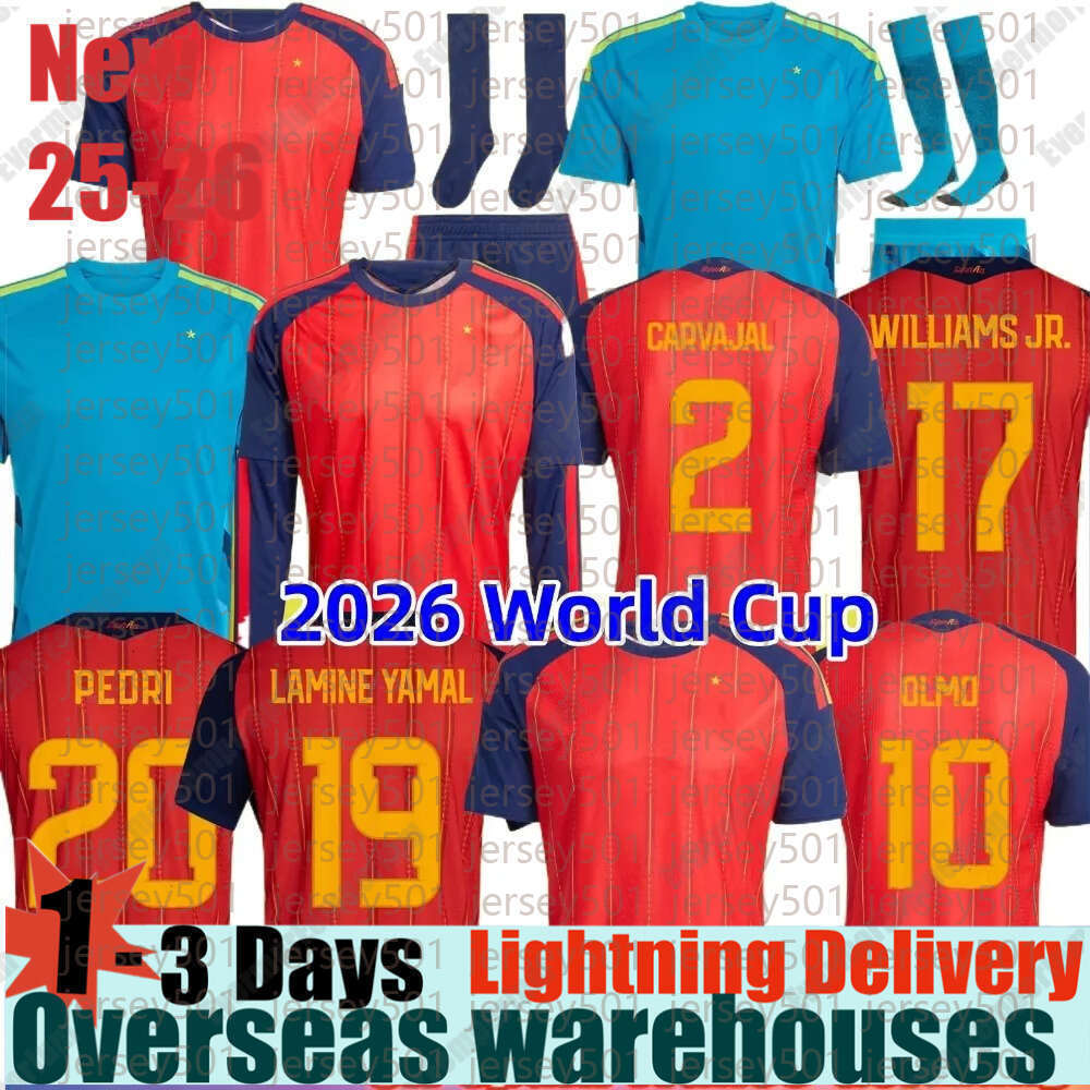 Spain Jersey 2026 World Cup Soccer Jerseys 26 27 PEDRI GAVI LAMINE YAMAL MORATA Carvajal OLMO FERRAN RODRIGO SPANISH Men Kid Kit Football Shirt 2027 C