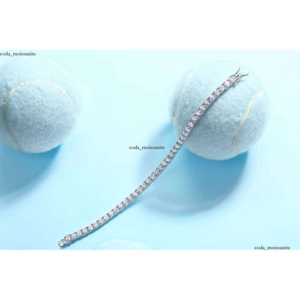 VVS Moissanite Classic S925 Sterling Silver Tennis Bracelet with D Color VVS1 Sand Stone 18k Rose Gold Unisex Jewelry