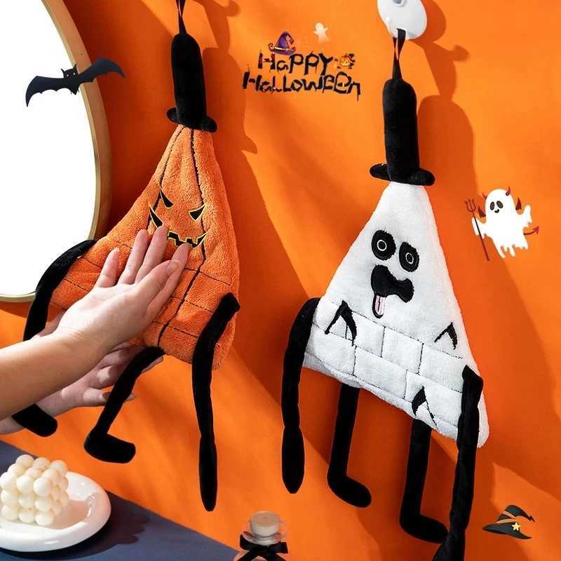 Halloween Theme Hand Towel Super Absorbent Kitchen Towel Cartoon Pumpkin Vampire Hand Towels Kitchen Bathroom Rag Dishcloth C251210