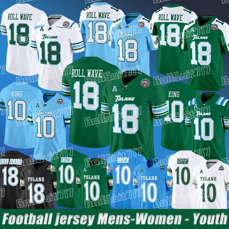 12 Jake Retzlaff Tulane Green Wave jersey Javin Gordon Shazz Preston Omari Hayes Bryce Bohanon Anthony Brown-Stephens Roll Wave Shaun King Football Jerseys