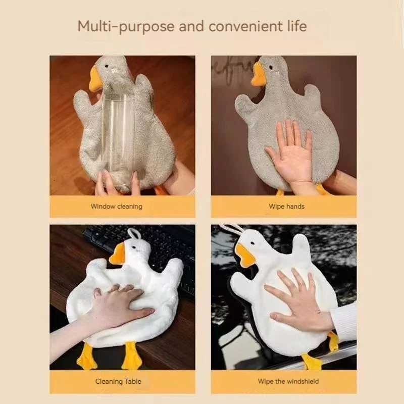 1PC Cartoon Goose Hand Towel Kitchen Bathroom Hand Towel Hanging Type with Super Water Absorption Quick Drying It Is Hard C251210