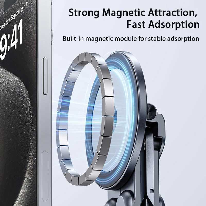 Mtifunctional Magnetic Phone Holder Handheld Selfle Stick Foldable Tripod Portable Desk Stand for iPhone ipad Tablet Laptop C251210