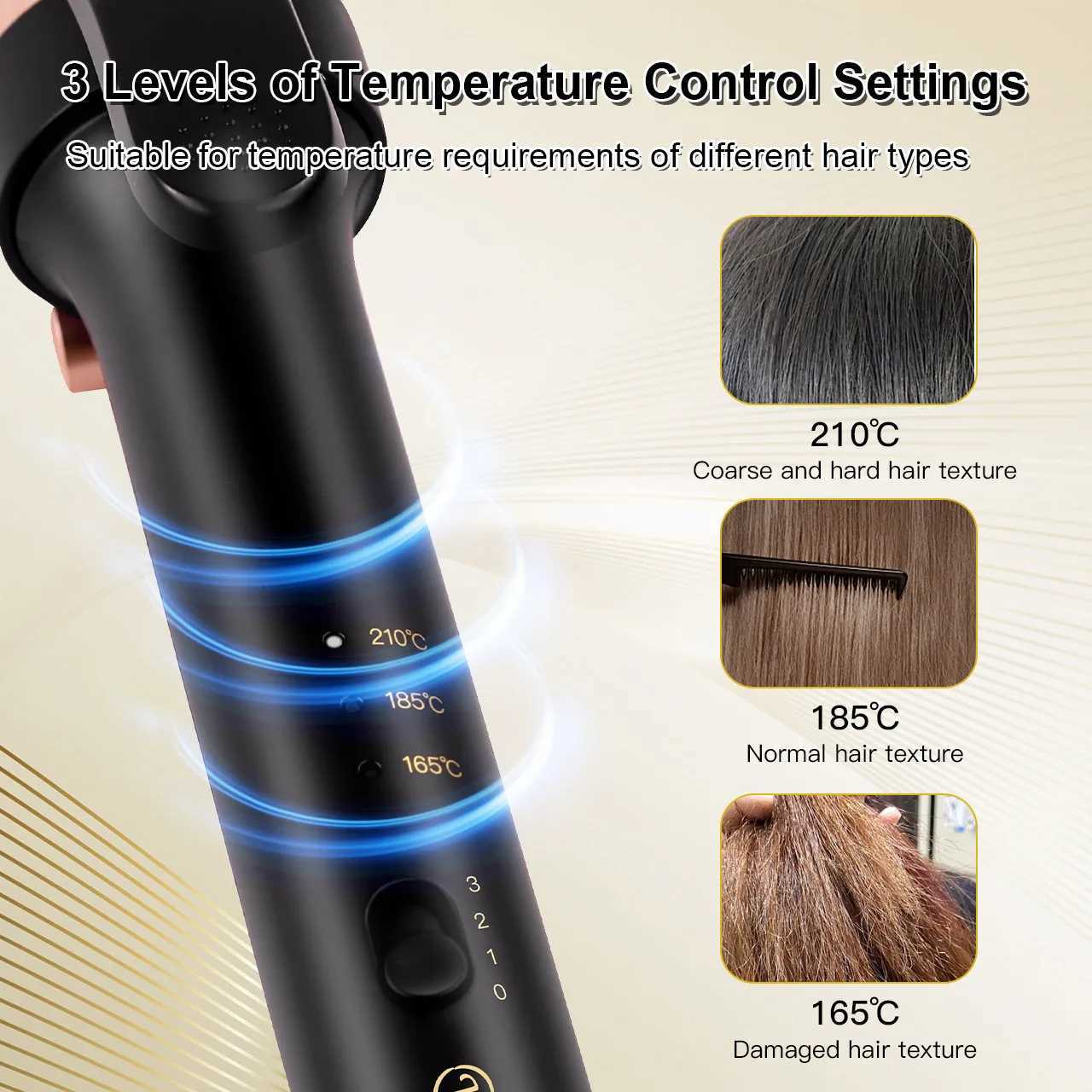 Hatteker 36mm Large Wave Curling Wand for French Lazy Curls Bangs Inward Curling Iron for Home Use Professional Styling HT-101T251210