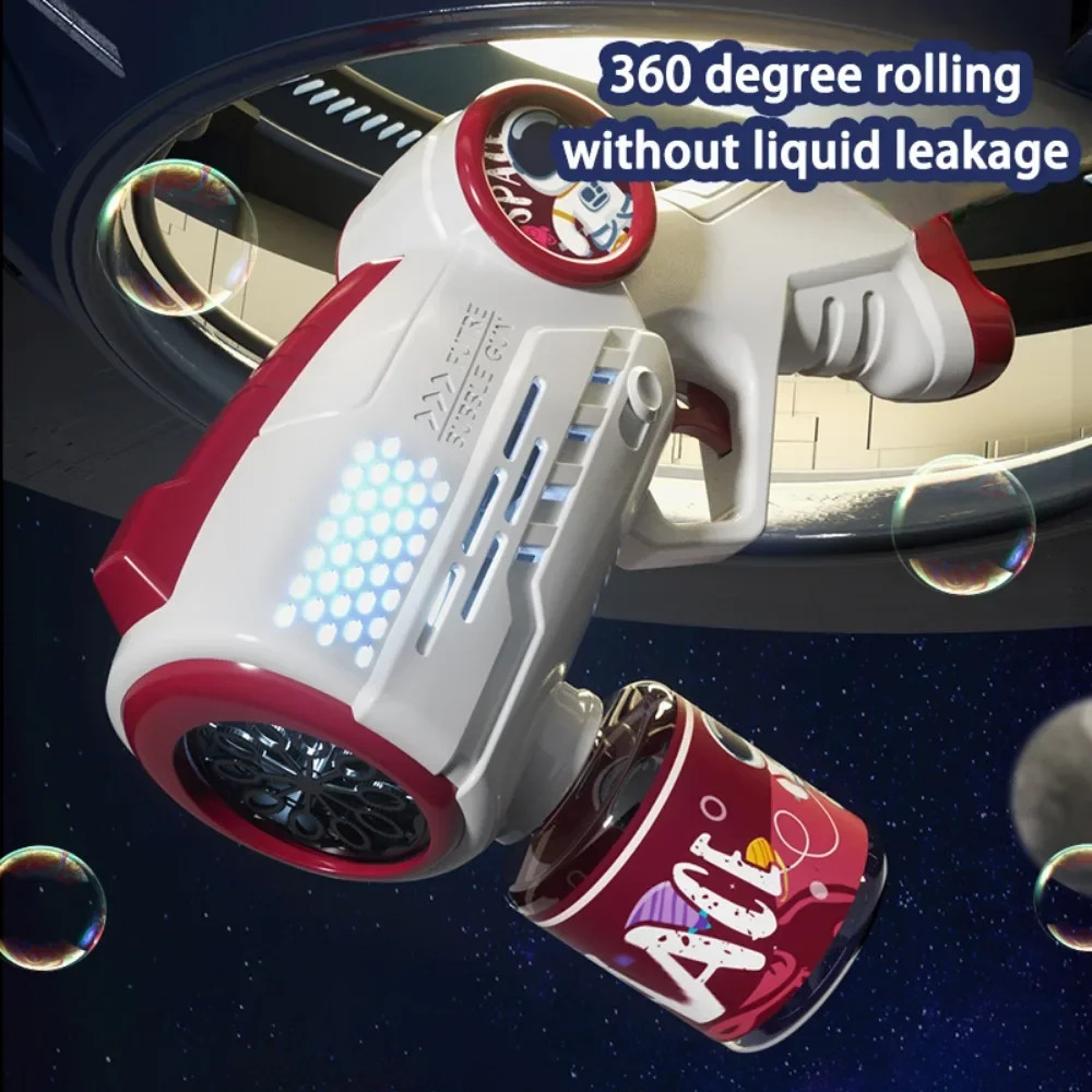 Electric Space Soap Bubble Gun Automatic Bubble Machine Maker Lights Astronaut Outdoor Games Park Toys for Kids Childrens Gift 251204