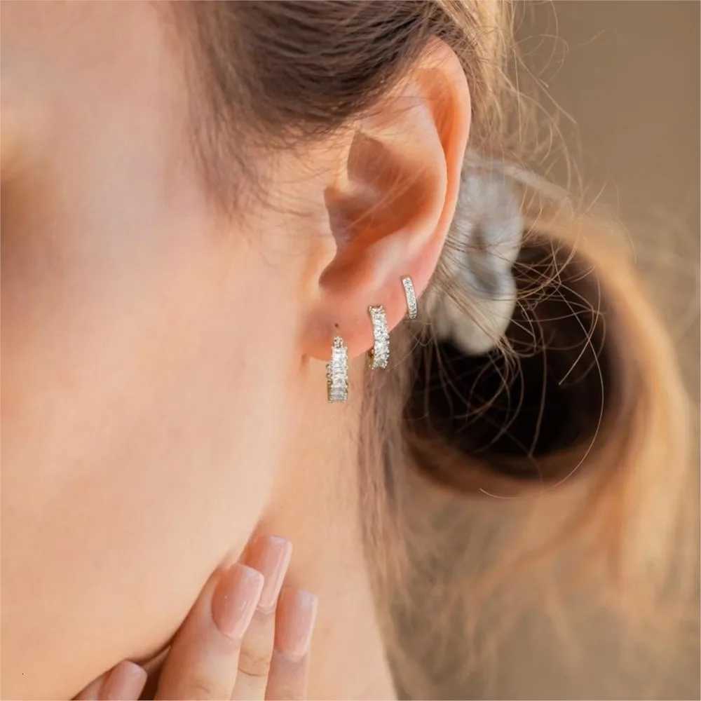 3pcs/set 14K Gold-Plated Rhinestone Cubic Zirconia Hoop Earrings for Women Chunky Small Earring Set Huggies Daily Jewelrys GiftsXJ251210 - view 6