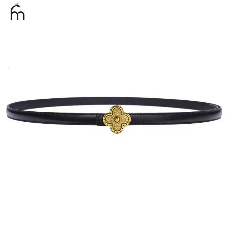 Luxury Ladies leather belt with a gold metal buckle a stylish belt with a clasp suitable for pairing with formal wear and jeans Y251210