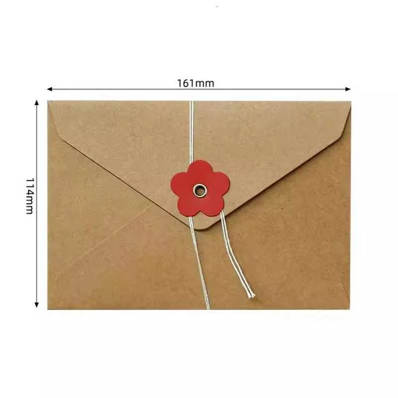 5pcs Solid Love Flower Envelopes 200gsm Paper Envelopes with String Buttons DIY Wedding Party Invitation Cards Cover Gift Wrap H251210