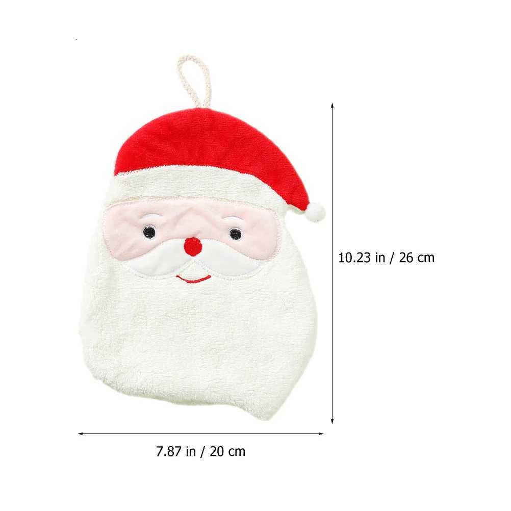 2Pcs Christmas Kitchen Towels Absorbent Coral Fleece Hand Towels Cute Holiday Design for Home Bathroom Xmas Hand Towel C251210