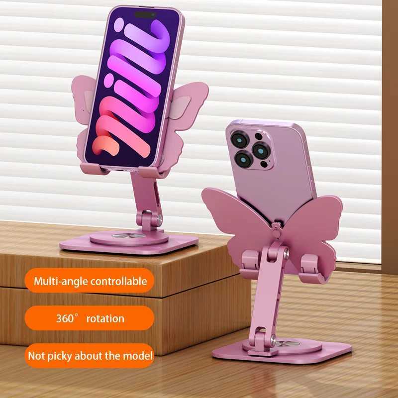 Aluminum Alloy -Shaped Phone Holders Foldable 360360 Rotating Design Adjustable DesktopTablet Stand for He or Off C251210
