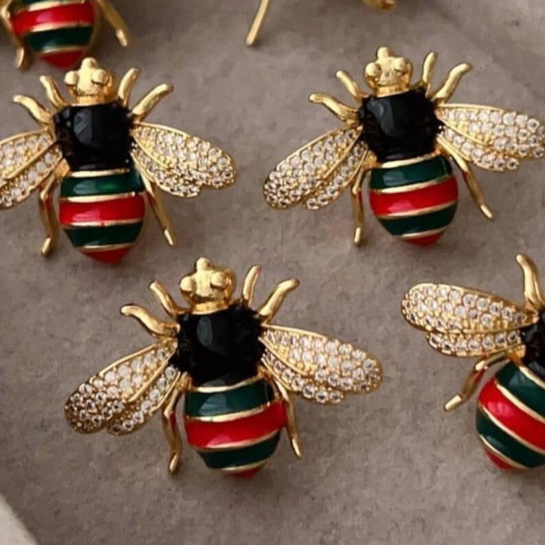 Luxury Brand Designer Jewelry Summer Insect Bee Earrings Cute Personality Simple Fashion Retro Earrings Trendy Women's Accessories