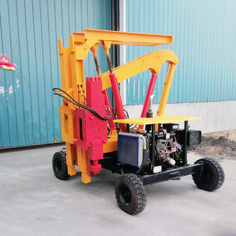 Solar Guardrail Pile Driver | High Efficiency Construction Machine Featuring Hammer Pump & Engine Core