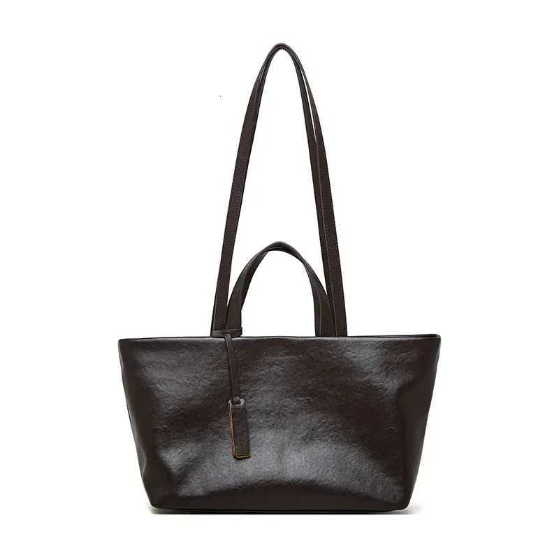 Cowhide Luxury Designer Wen Shoder Bag Leather Large Capacity Square Fi Tote Bag Korean Handbag Shopping Underarm Bags Y251209