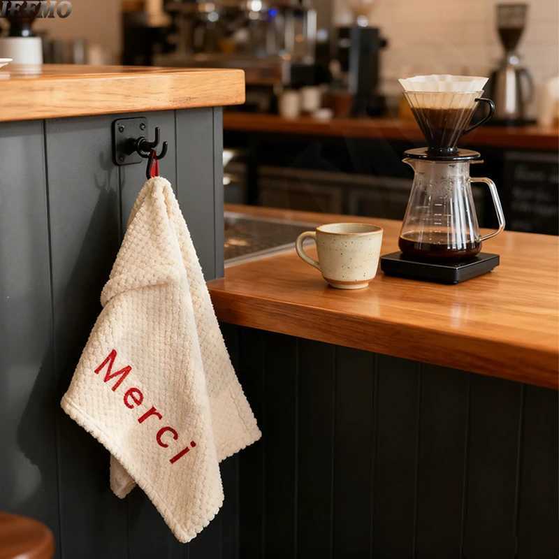 Minimst Embroidered Hand Towel French Square Cotton Towel Quick Drying Soft Absorbent for Bathroom Kitchen Decor C251210