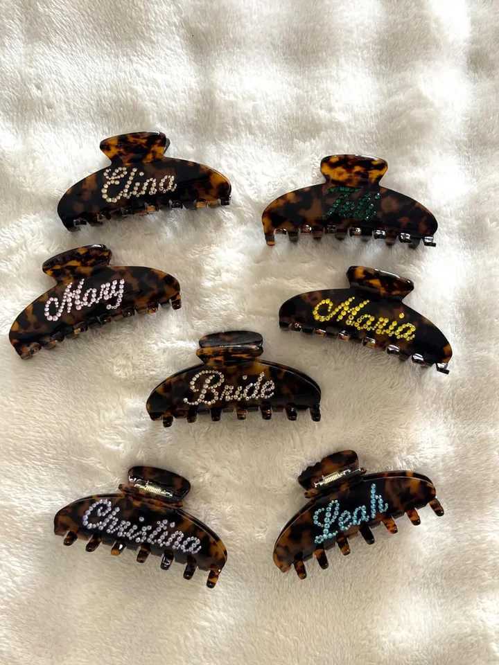 Cust Name Rhinestone Bridesmaid Hair Cl Clip Person Hair Decoration AccoryAnniversary Gift Wedding Bride Gift Y251210