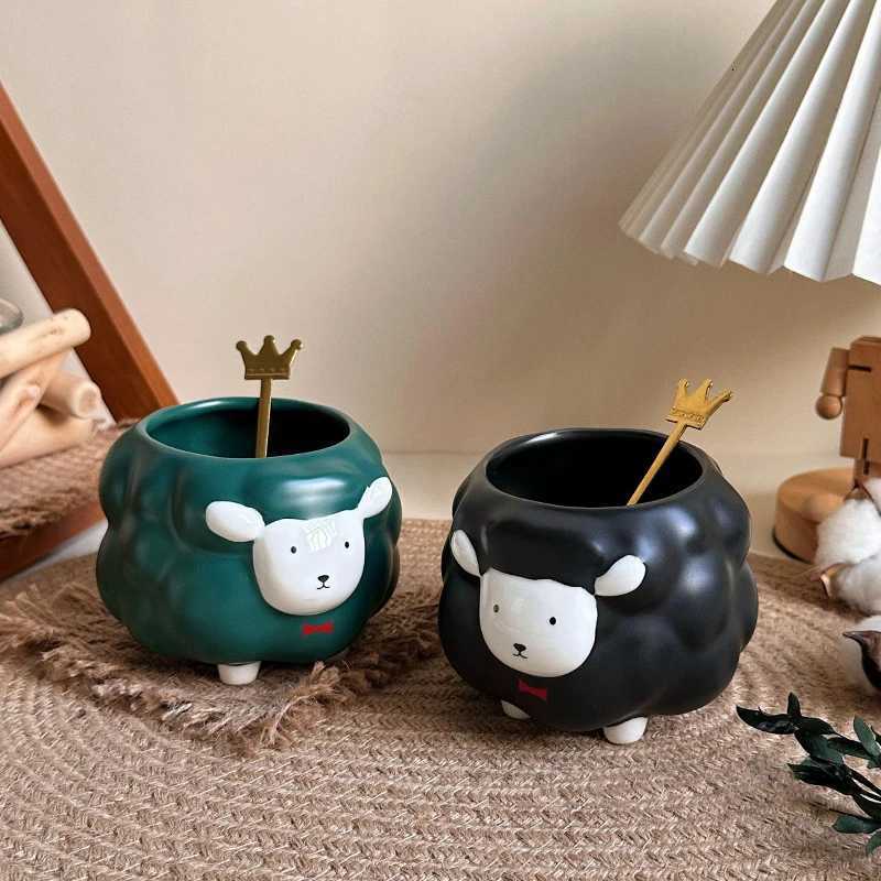 High Beauty Cute Cartoon Sheep Mug with Handle Household Ceramic Drinking Water Cups Breakfast Cup Girls Birthday Gift Souvenir C251210