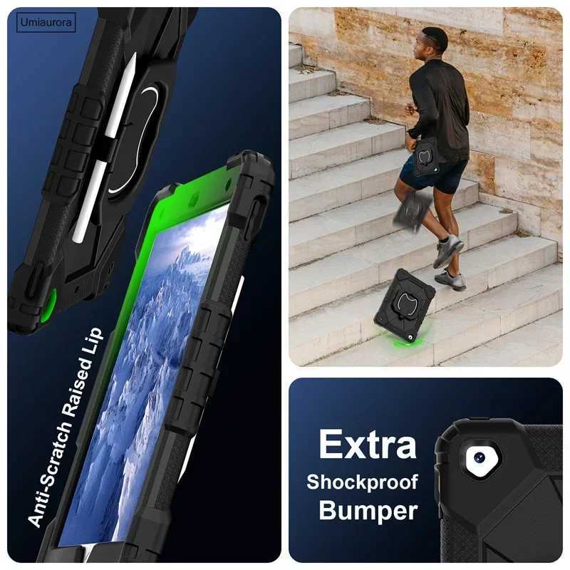 For IPad 97 7th 8th 9th 102 10th Gen Air 4 5 109 Pro 11 inch Kids Tablet Case Rotation Handle Stand Shockproof Rugged Cover H251210