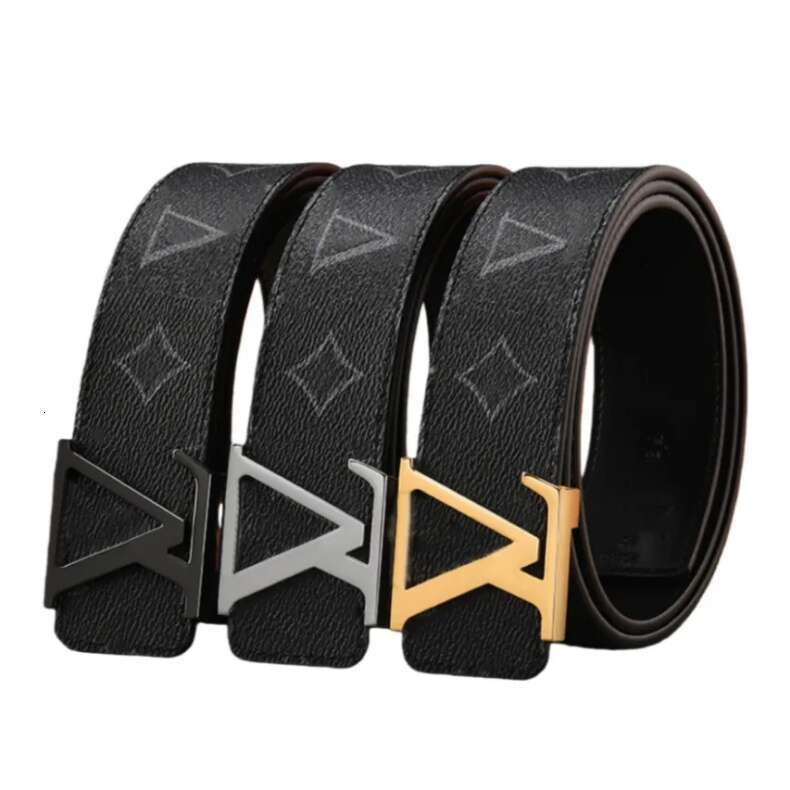 Designer style luxury leather belt for men and women fashion trend adjustable length checkered pattern multiple colors waistband with box, factory direct shipment