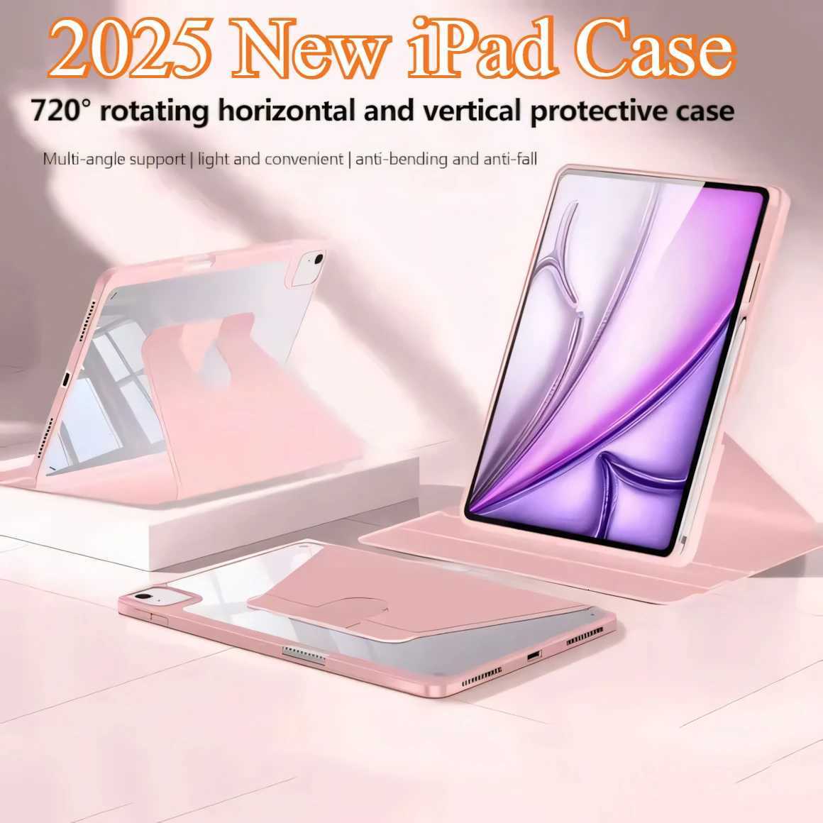 2025 New For iPad Pro M5 11 13 inch Tablet Case 360 Rotation For iPad A16 11 10 th Air 7 6 5 4 M3 Mini7 A17 Pro 11 13 M4 Funda H251210