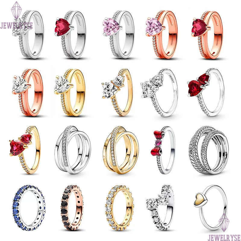 S925 silver plated classic love heart designer ring for women retro vintage 18k gold shine crystal red stone butterfly lover couple rings jewelry gift
