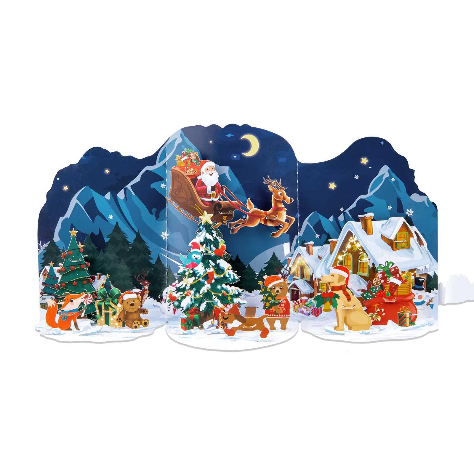 Up Christmas Card 3D Holidays Greeting Cards New Year Card H251210