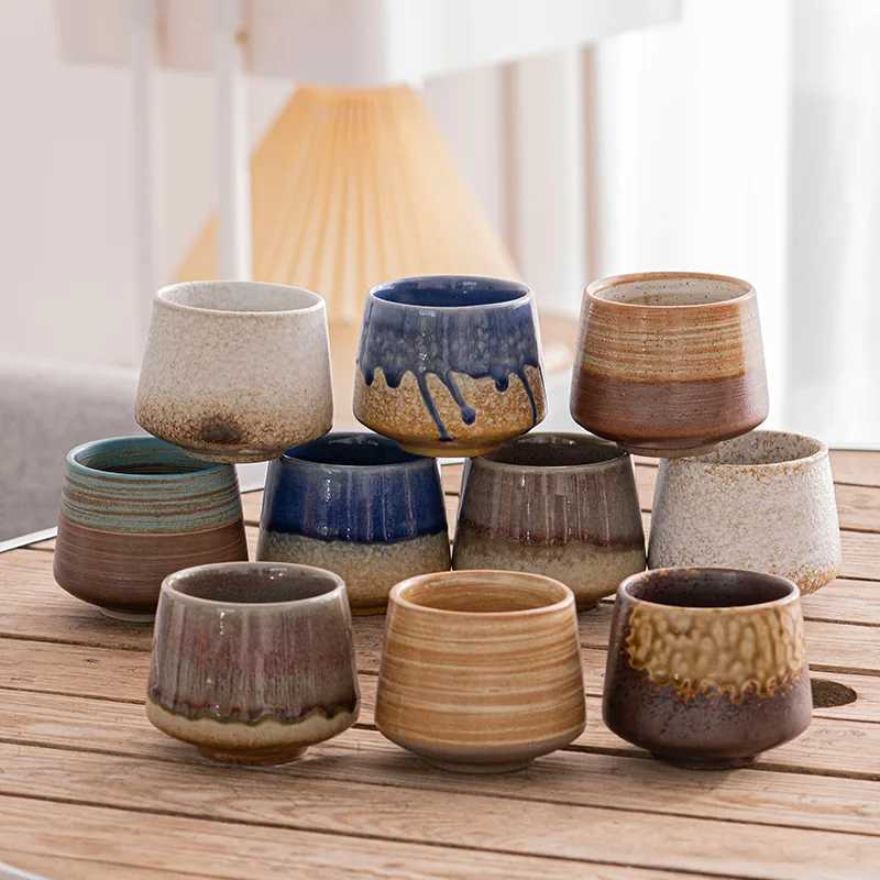 Retro Coarse Pottery Kiln Flowing Glazed Teacups Japanese Coffee Mug Cups Living Room Coffee Table Decoration Accessories C251210