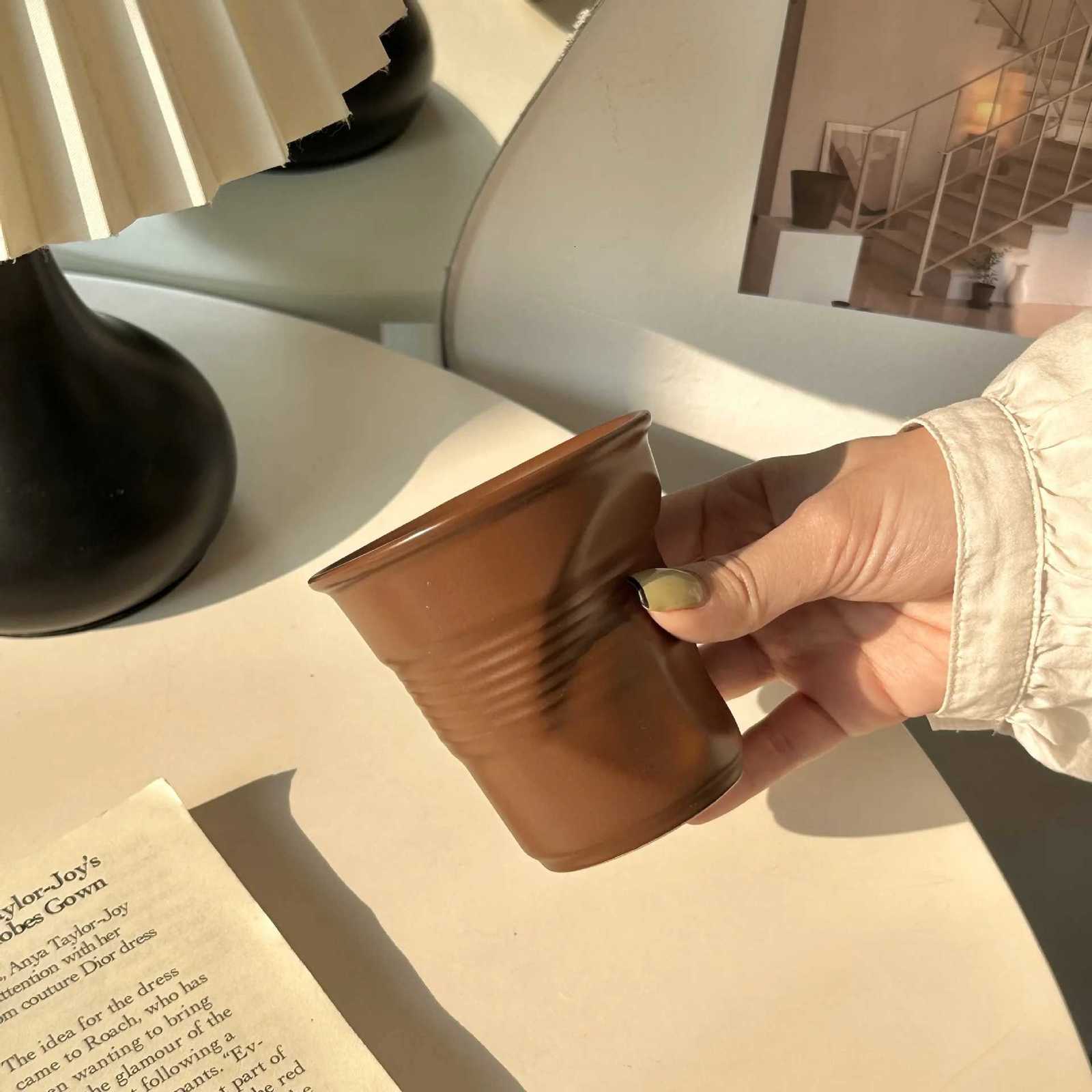 Ceramic Irregular Coffee Cup200/400ml Pure Color Coffee Mug Milk Mug Tea Drinks Water CupHome Office Tumbler Mugs C251210