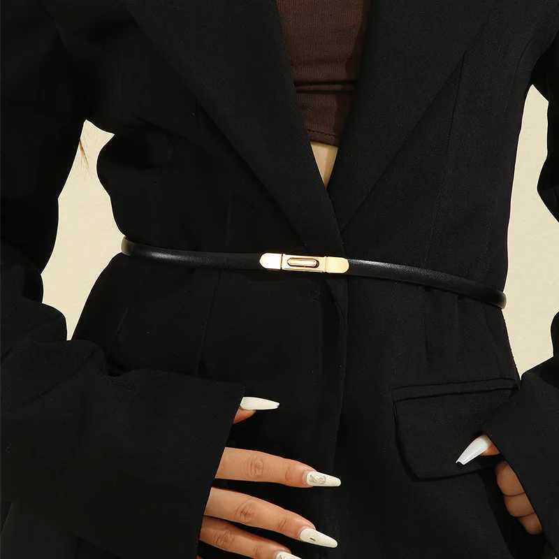 Luxury Fashion Adjustable Thin Belt Female Luxury Brands Designer Girdle Korean Corset Metal Buckle Desiner Elegant Belts For Women Y251210