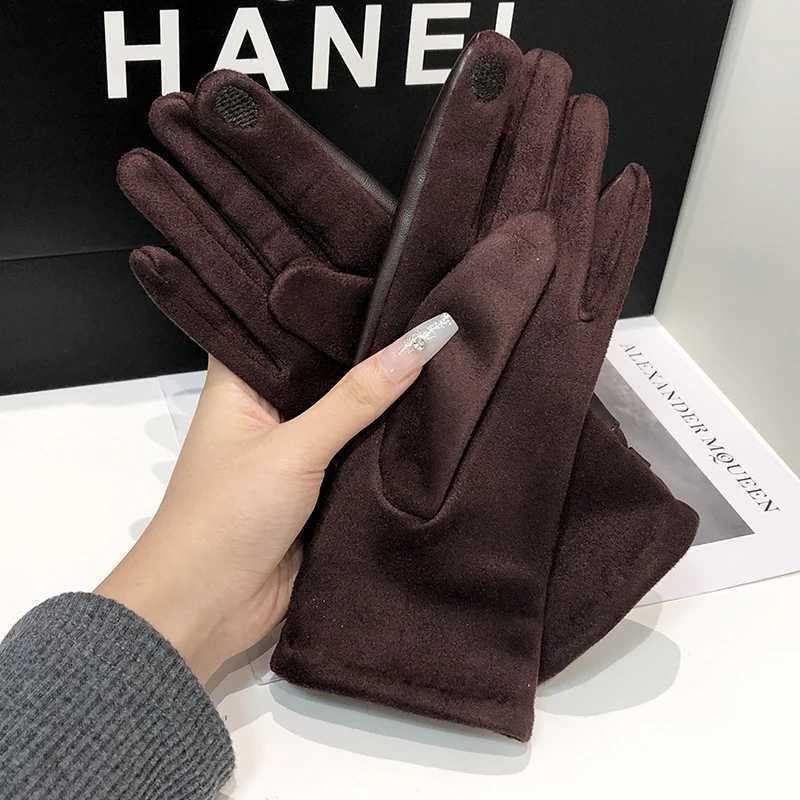 Luxurious High Quty Protein Leather Fleece Li Wens Gs Winter Cycling Windproof Keep Warm Elegant Touchscreen Gs Y251210