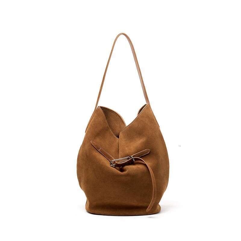 Luxury bag designer Niche Tote from South Korea, fashionable single shoulder top cowhide Beach Bags, large capacity Hobo high-end handheld leather buc
