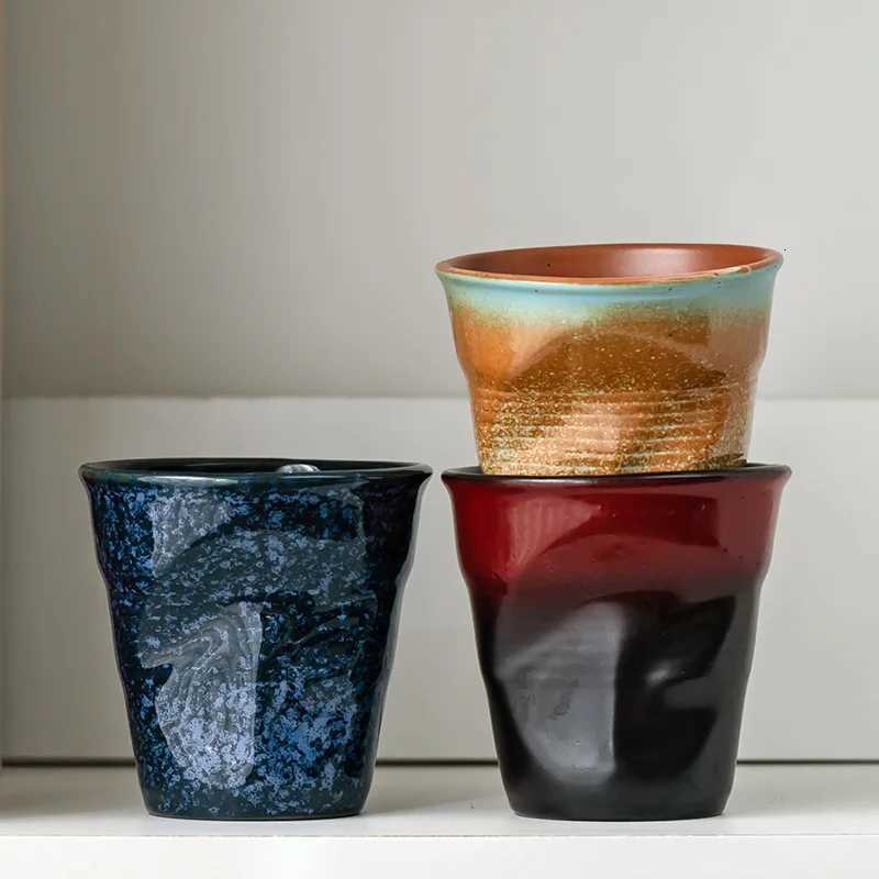 200ml Rough Pottery Coffee Cup Creative Milk Cup Irregular Ceramic Latte Cup Retro Tea Cup Kitchen Supplies Gradient Ceramic Cup C251210