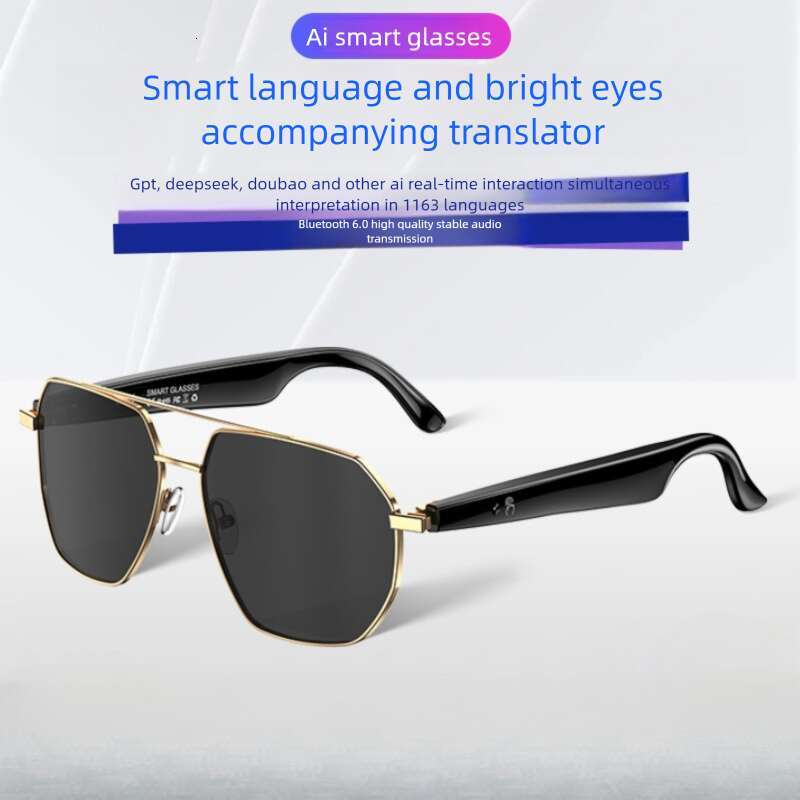 Famous Brand New AI designer Sunglasses Bluetooth Audio Smart High End Sports Style Sunglasses Business Call Music Glasses
