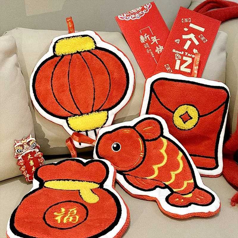 Coral Fleece Soft Hand Towel Bathroom Hanging Washing Hand Towels Handkerchief Rag Spring Festival Fortune Souvenirs Gifts C251210