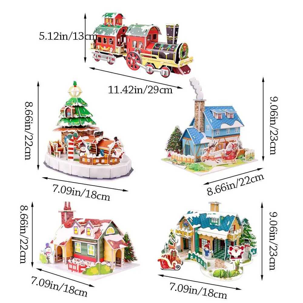 Creative Manual Assembly Christmas 3D Paper Model House Education Toys Handmade Educational Christmas Gift H251210