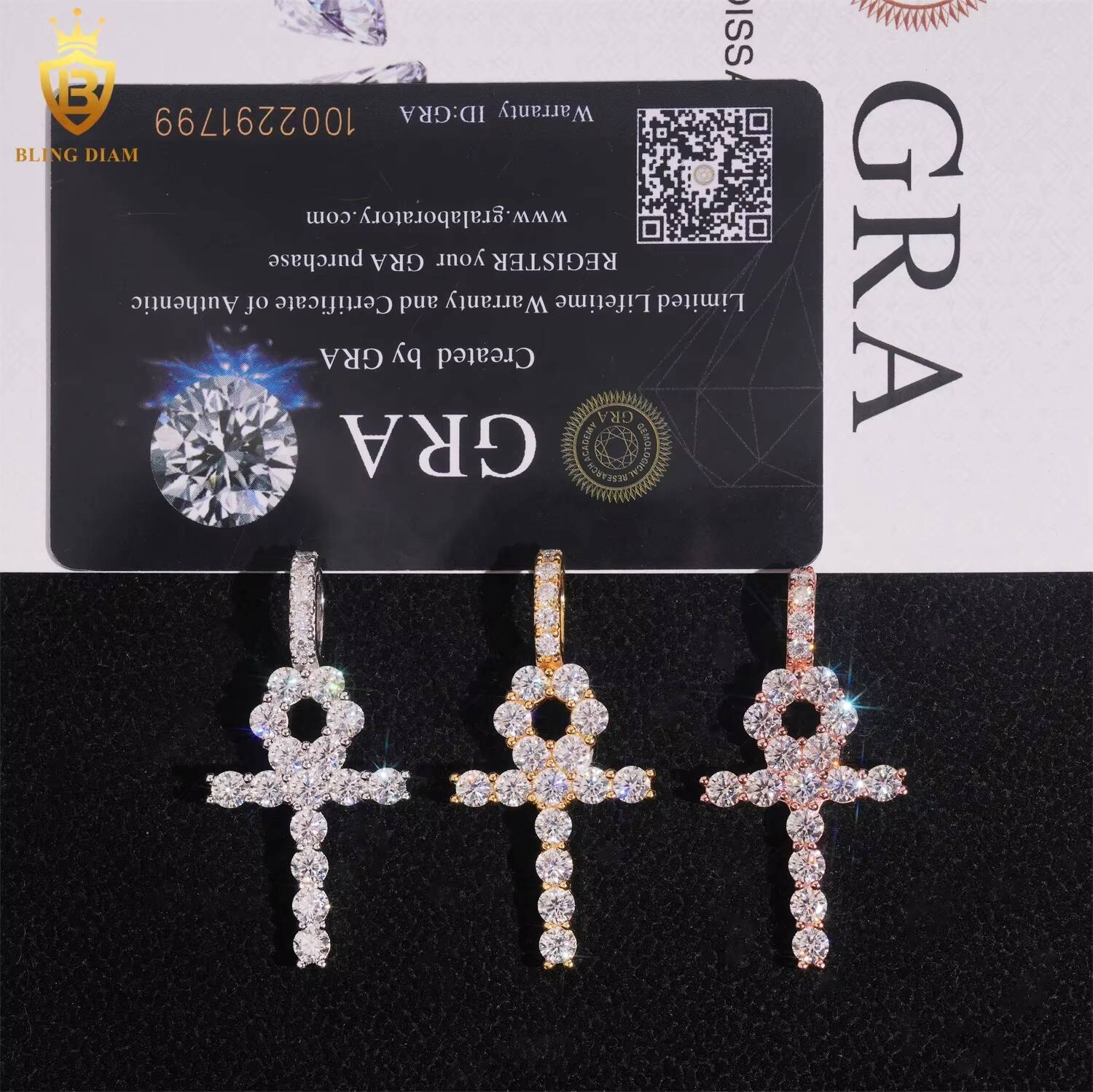 Wholesale Price 925 Sterling Silver Iced Out Custom VVS Moissanite Cross Pendant