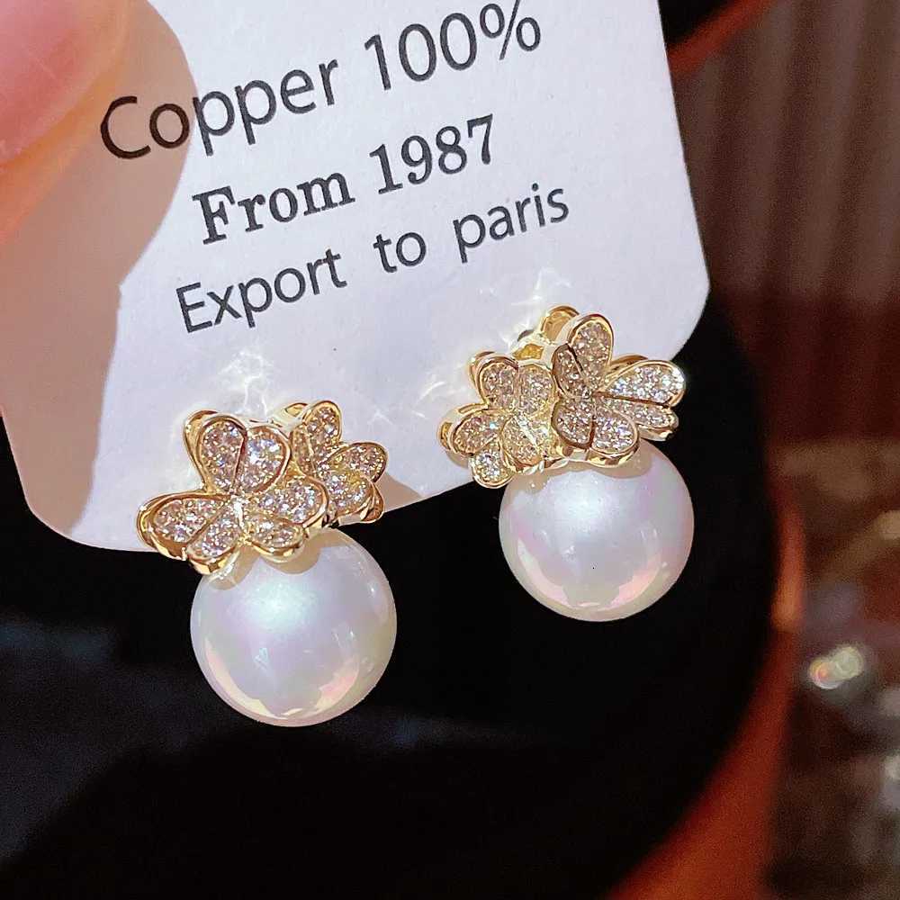 Korean Elegant Imitation Pearl Stud Earrings For Wen Exquisite Design Crystal Zircon wer Earring Wedding Party Jewelry Gift Y251210