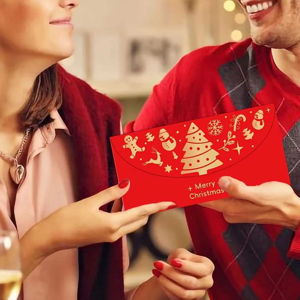 5/10pcs Bk Golden Foil Red Cash Envelopes - Self-Sealing Money Holders with Laser-Cut Edges Greek Key/Trefoil Patterns H251210