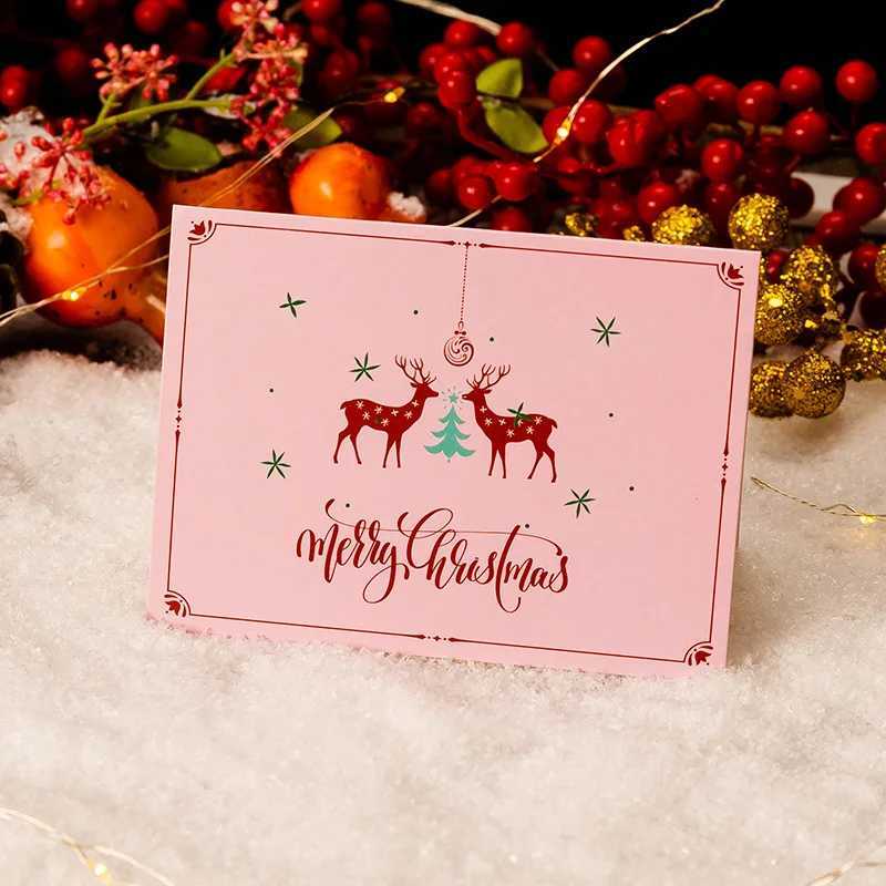 10pca Christmas Greeting CardChristmas Gift Box Thank-You Card Message Card Business Festival Thank You Blessing Postcard H251210