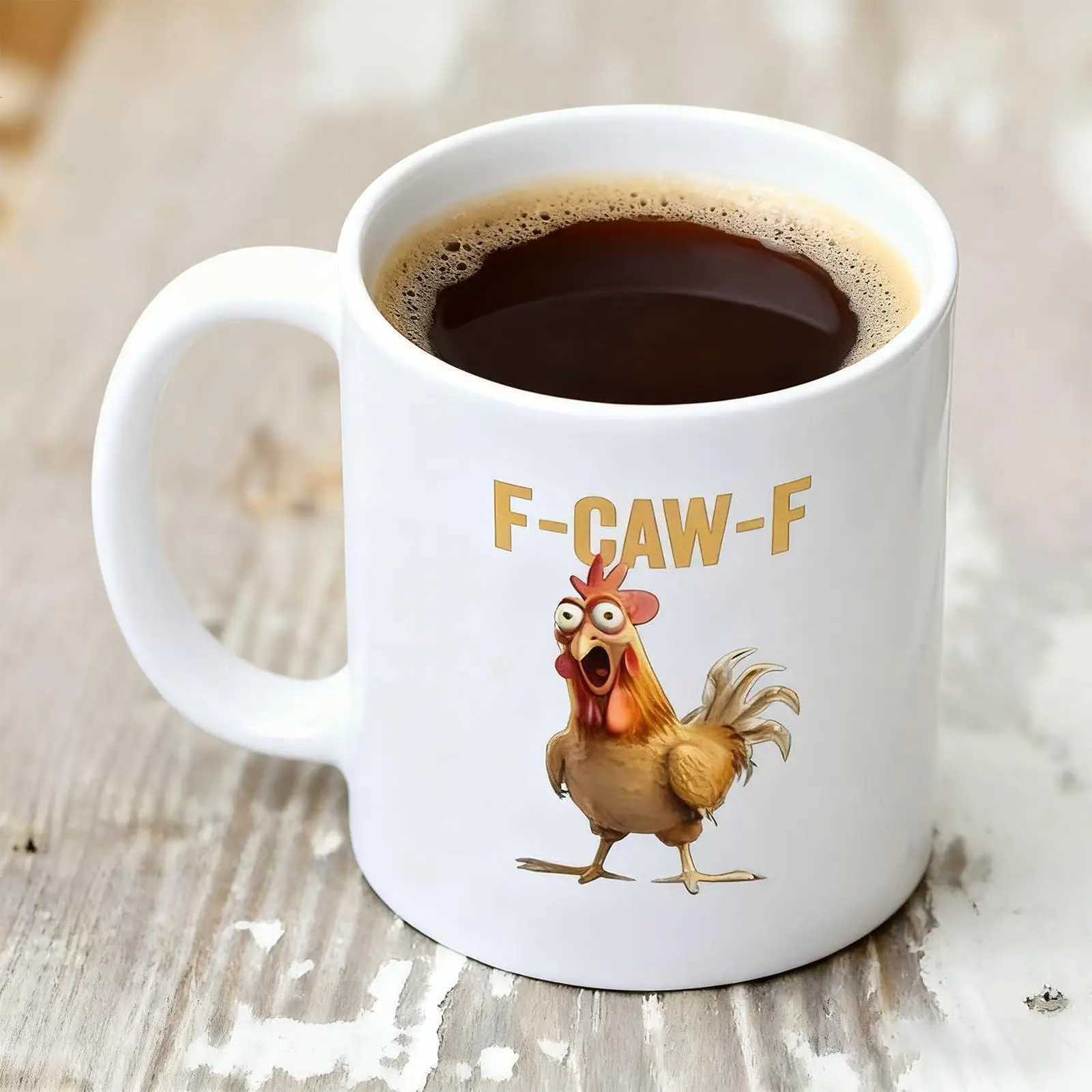15oz Rooster Coffee Mug Double-Glazed Finish Drinkware Funny Ceramic Coffee Mug for Birthday Christmas Easter Farm Kitchen C251210