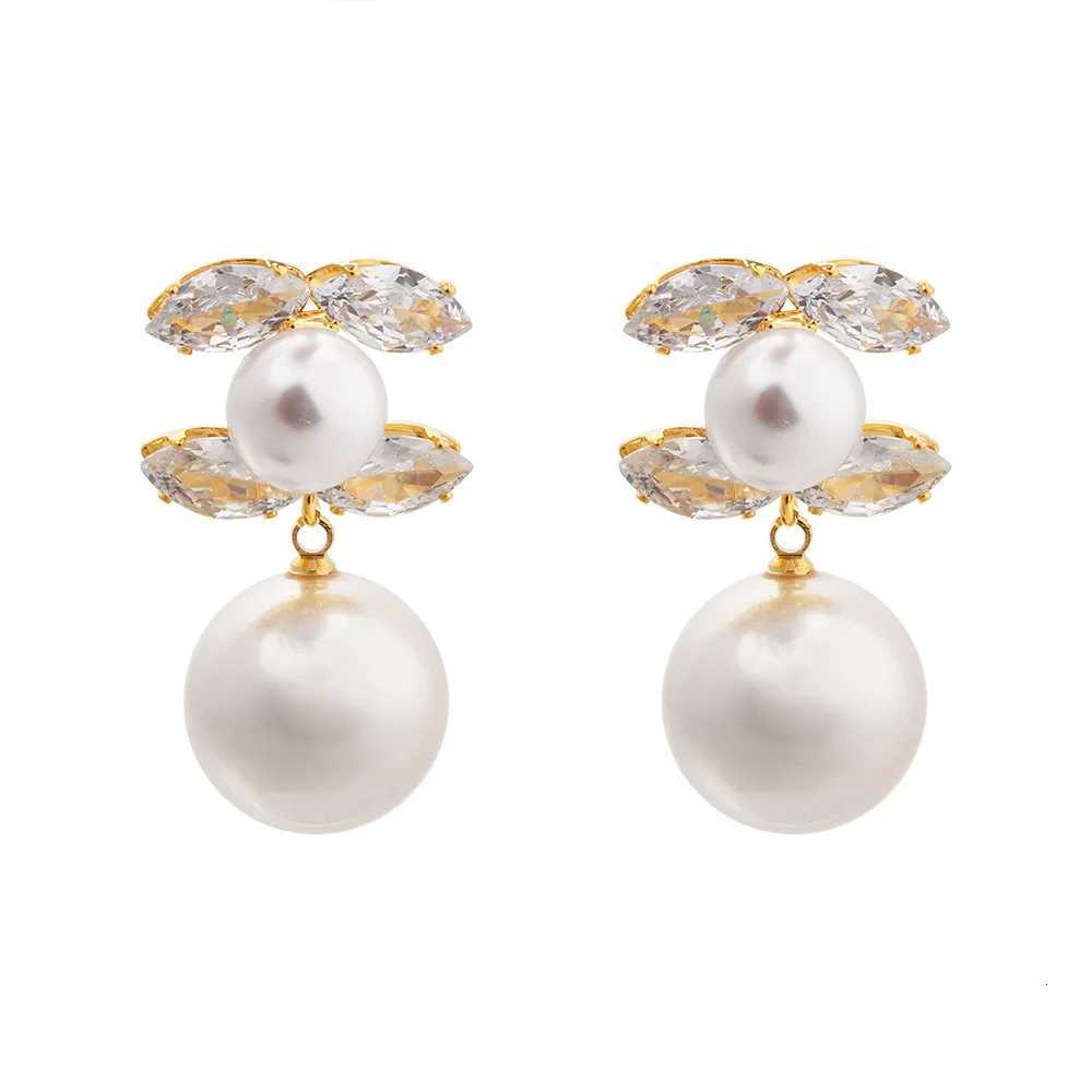 French Zircon Earrings Letter Pearl Design Luxury Prum Elegant Wens Dangles Daily/Off Versatile Perfect Gift Y251210