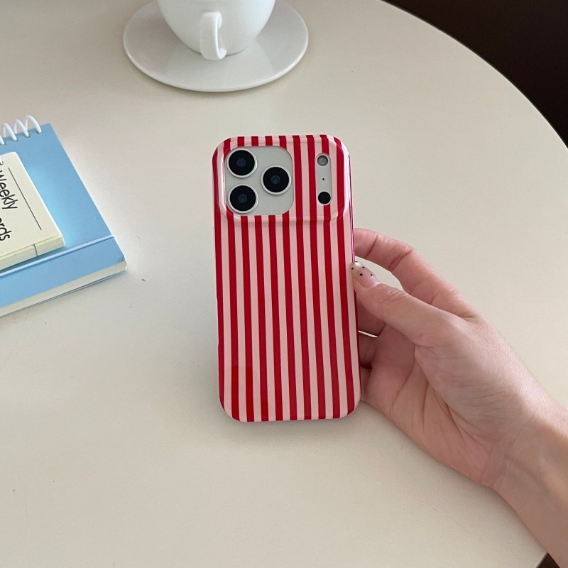 ins Korean Style Striped Suitable for iPhone 17 Pro Max Apple 16 Phone Simple 15 Girl 14/13 Soft Case