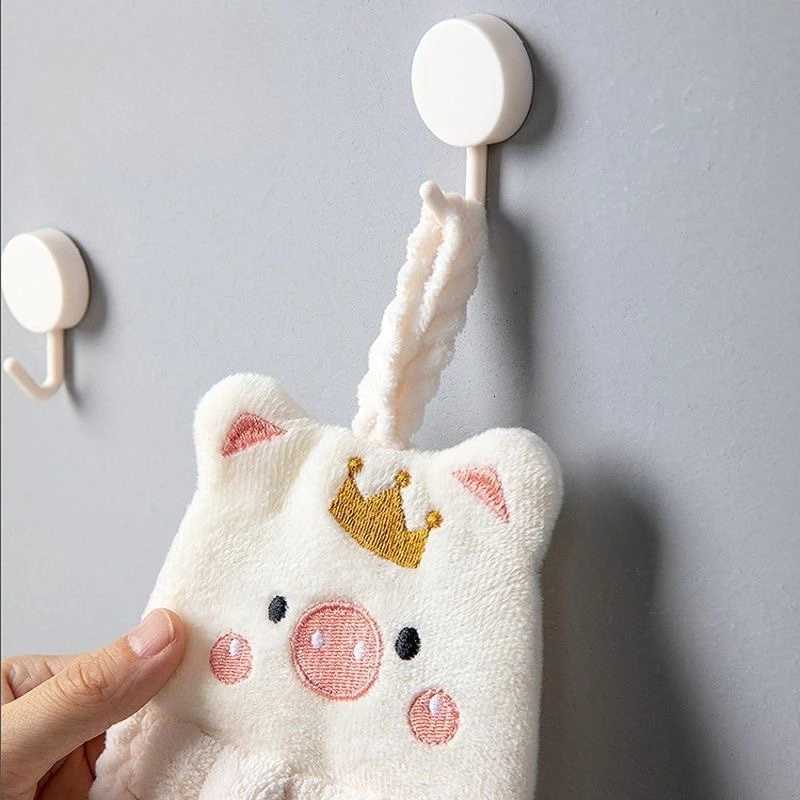 Kitchen Hand Towel Does Not Absorb Water Piggy Hanging Towel Coral Fleece Hanging Small Towel Cute Hand Towel C251210