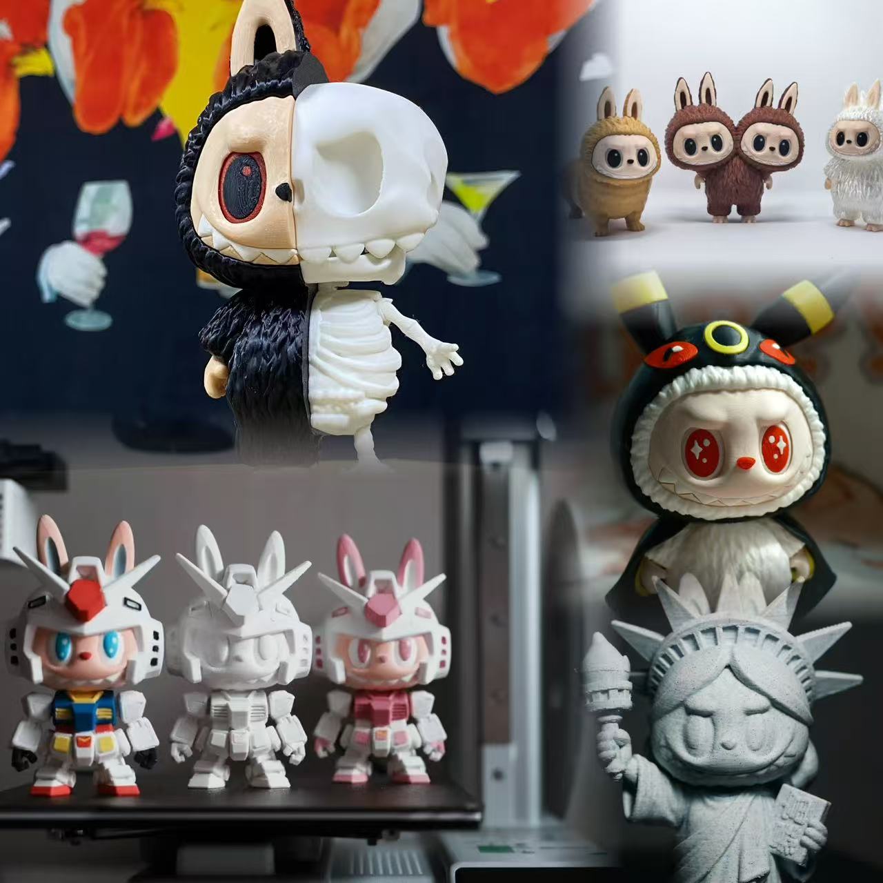 Premium 3D-Printed Labubu Toy Figurine Labubu figurine 3D printed toy creative desktop decoration trendy collectible souvenir birthday gift.