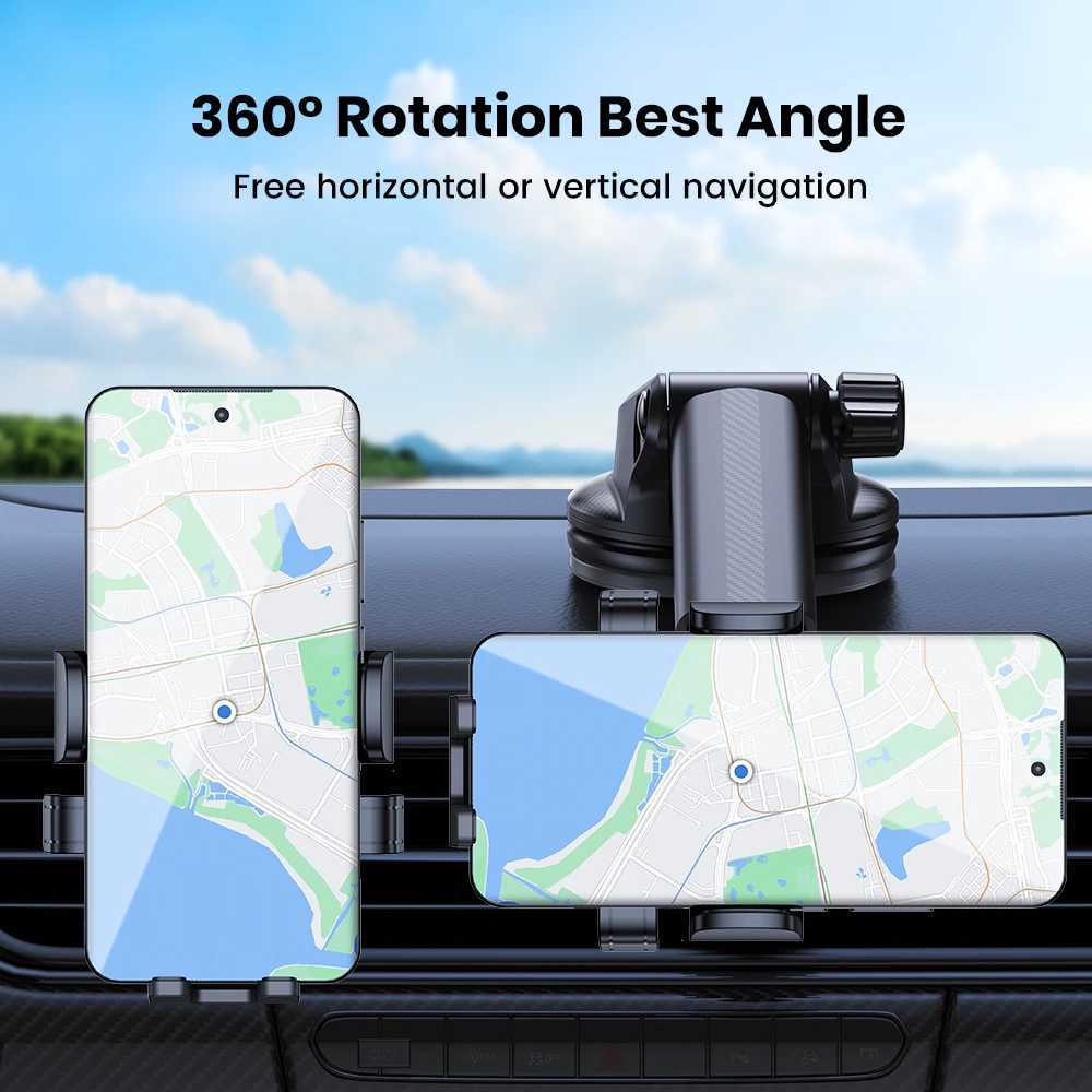 TOPK Car Phone Holder Mount Suction Cup Strong Grip Adjustable Dashboard/Windshield Stand Fit for All Smartphones iOS/Android C251210
