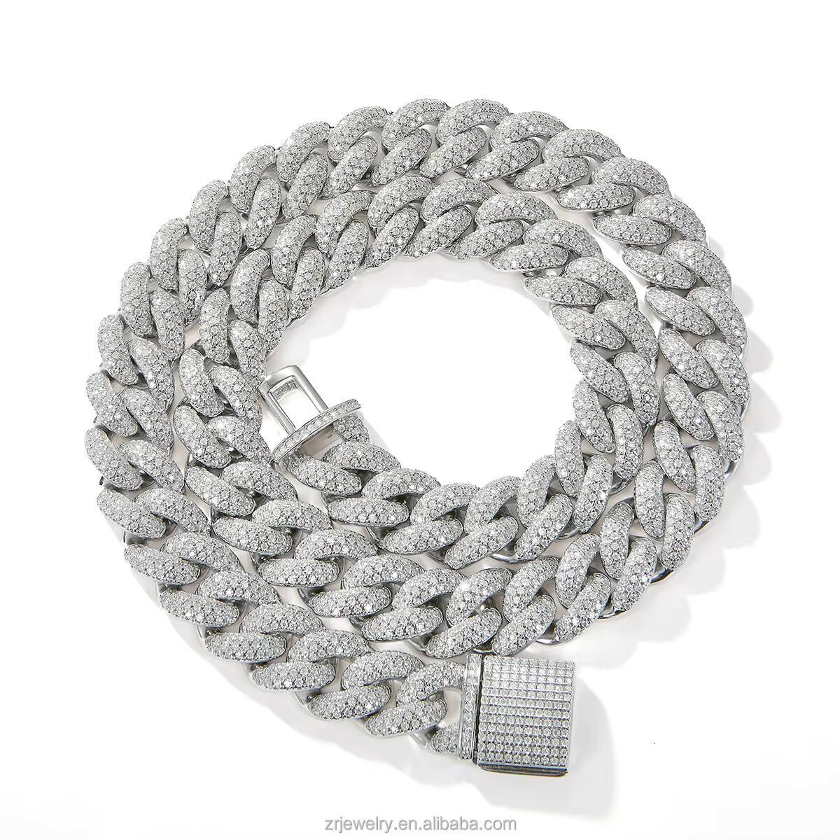 S925 Silver Fine Jewelry Bracelets Moissanite Skeleton Tennis Bracelet Bangle Cuban Link Chain