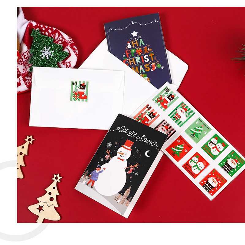 Christmas Cards 8pcs Merry Christmas Cards with Envelopes and Stickers Happy Christmas In 8 Templates Xmas Greeting Cards To All H251210
