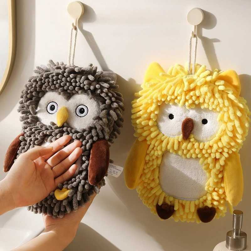 New Cartoon Animal Chenille Hanging Thick Absorbent Hand Towel for Kitchen Bathroom and Household Use C251210