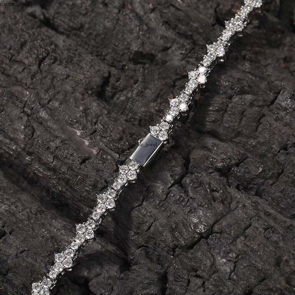 VVS Moissanite High-Quality Hip-Hop Women's Cross Straight Pull Tennis Fashion Brand Personality Single Row Bracelet Chain Couple Jewelry